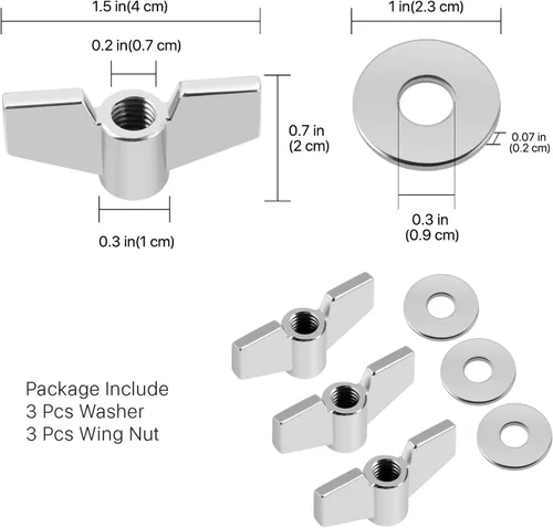 Vista 2 de Flexzion Kit de accesorios de platillos de 18 piezas, incluye fieltros de platillo y fundas con base, tuercas de ala, arandelas y fieltro de copa