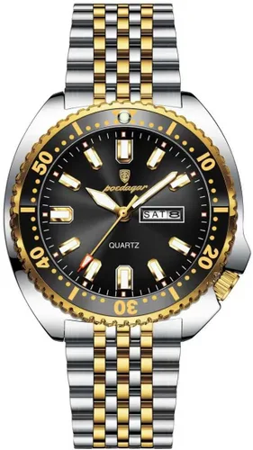 Vista 12 de Hombres de negocios reloj fecha semana impermeable luminoso hombre de lujo reloj de pulsera deportes acero inoxidable hombres moda cuarzo relojes