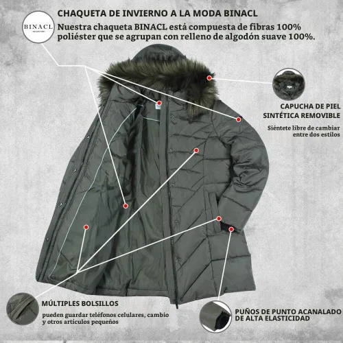 Vista 4 de BINACL - Chaqueta de invierno para mujer (7 colores, XS-XL)
