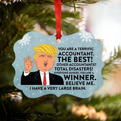 Vista 2 de Andaz Press Presidente Donald Trump Fancy Frame Recuerdo Adorno de Navidad Regalo de broma, excelente contador, 1 paquete, divertidas ideas