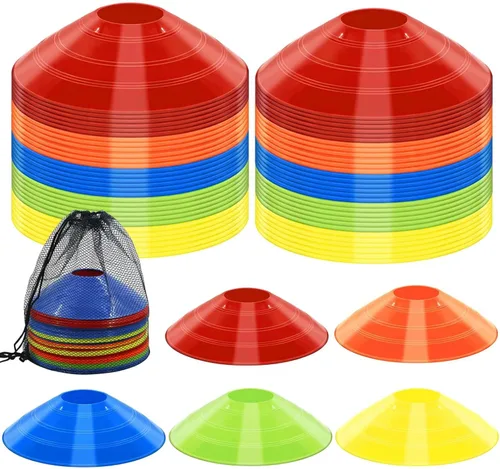 Vista 9 de 30 conos de disco de entrenamiento de agilidad con bolsa de transporte para entrenamiento, fútbol, baloncesto, niños, deportes, marcadores de cono