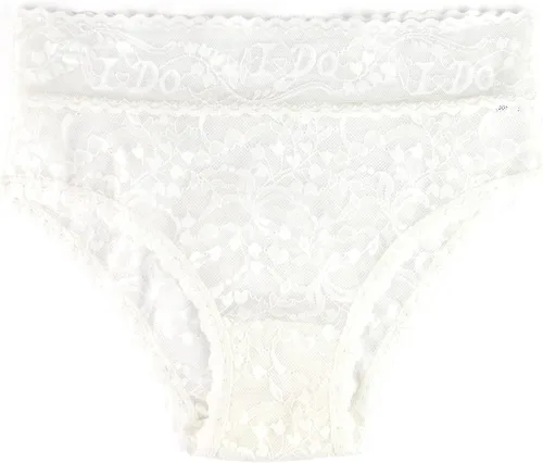 Vista 8 de hanky panky Bridal I DO Shimmer Lace High Rise Cheeky Brief (152441)