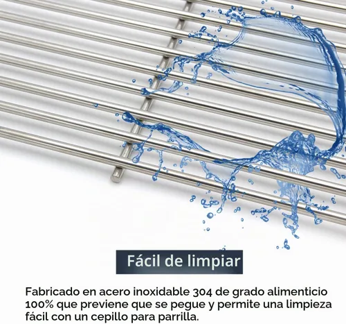 Vista 6 de Hongso, rejilla de parrilla SCD453 de repuesto, de acero inoxidable ideal para parrillas Master Centro, Charbroil, Sam's Club, Members Mark