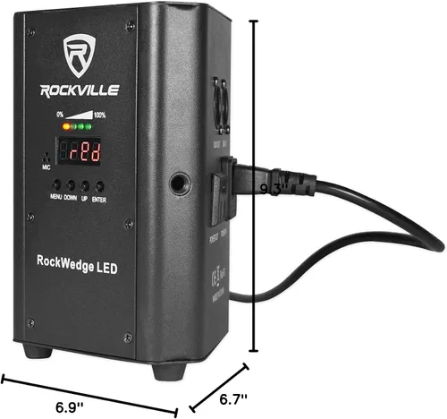 Vista 10 de Rockville RockWedge LED Bundle: (12) 54W RGBWA+UV batería inalámbrica DMX Par luces, ROCKFORCE W4 384-Channel Wireless DMX controlador