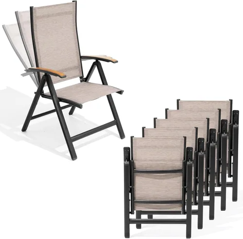Vista 16 de Crestlive Products Juego de 2 sillas plegables para patio, sillas Negro