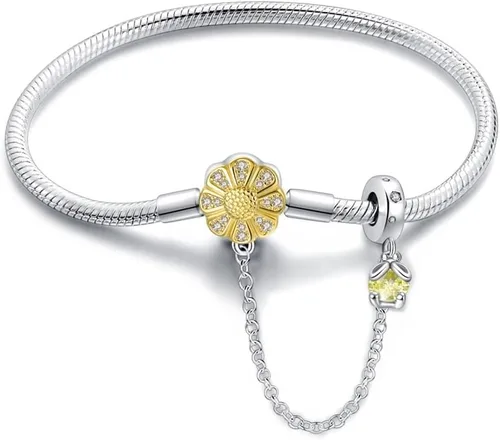 Vista 11 de Pulsera de dijes LIGHTDOG para dijes Pandora, pulsera de cadena de serpiente de plata de ley 925, compatible con cualquier dije, regalo para mujer