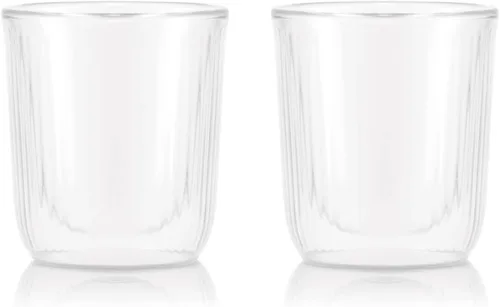 Vista 3 de BODUM 12129-10 Bodum - Juego de 2 vasos de vidrio de doble pared Ochoco Douro de doble pared (2.0 fl oz) con aislamiento térmico de doble capa