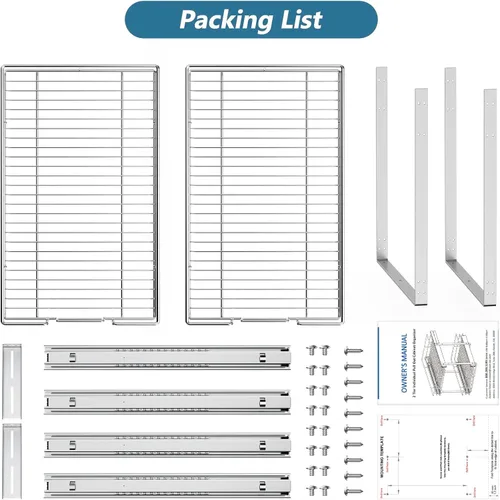 Vista 7 de ROOMTEC Organizador de gabinete extraíble (5.5 pulgadas de ancho x 21.5 pulgadas de profundidad), 2 niveles de almacenamiento extraíble para cajón