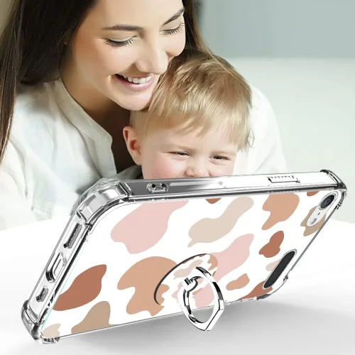 Vista 3 de KANGHAR - Funda para iPod Touch 7, 6 y 5, diseño de vaca, color rosa y marrón