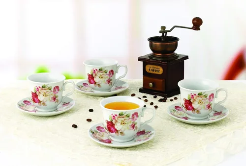 Vista 5 de Lorren Home Trends 230-1234 Tazas y platillos, talla única, rojo