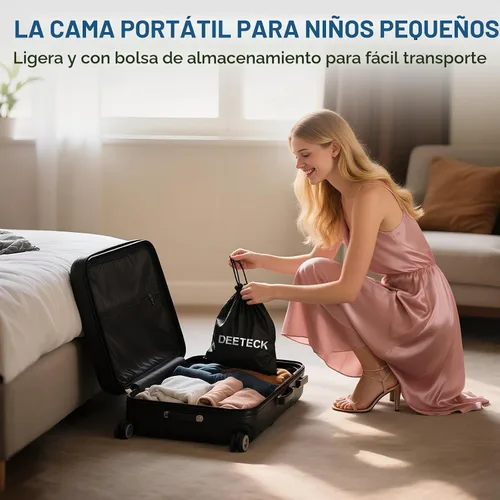 Vista 5 de Cama inflable de avión para niños pequeños con bolsa de transporte