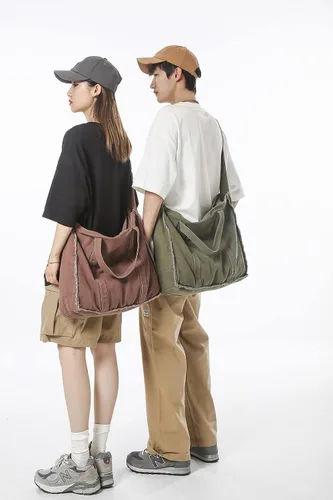 Vista 8 de Micmores Bolso de mano para mujer, bolso retro estilo hobo cruzado, bolso grande de lona para la escuela, trabajo, viajes, compras