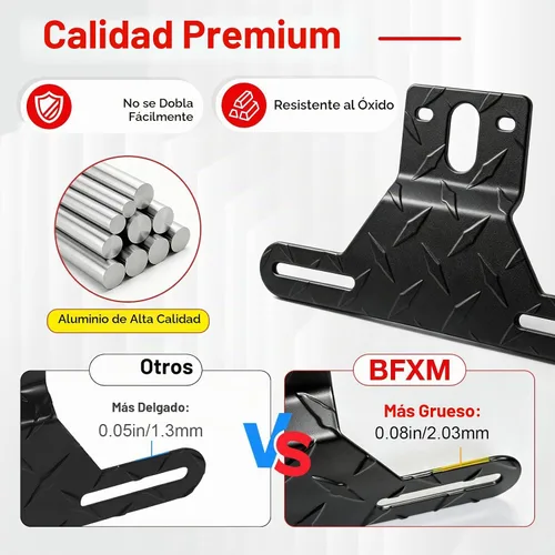 Vista 3 de BFXM Soporte universal para matrícula de remolque, soporte para matrícula