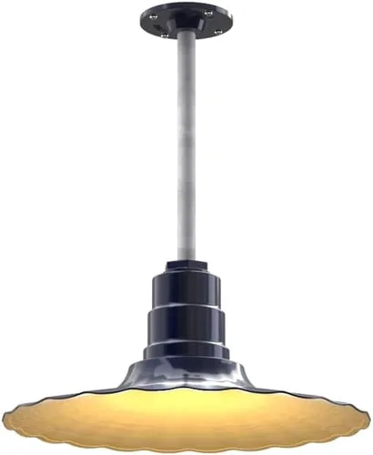 Vista 35 de Steel Lighting Co. Colgante Eagle Rock Lámpara montada en el techo Onda radial de 16 pulgadas vástago de 12 pulgadas Acero resistente