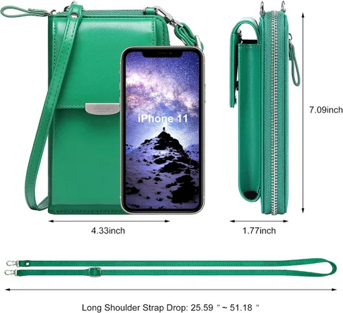 Vista 7 de OIDERY Bolsos cruzados pequeños para teléfono celular, monedero para mujer con ranuras para tarjetas de crédito