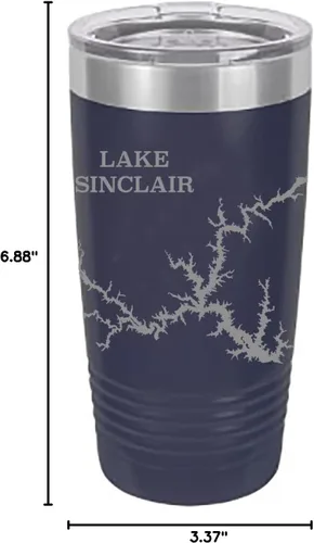 Vista 3 de Lake Sinclair - Vaso de bebida azul de 20 onzas
