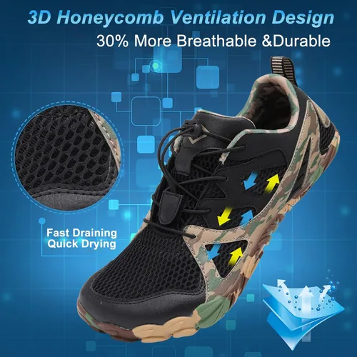 Vista 2 de Lefflow Zapatos de agua de senderismo para mujer, minimalistas, para playa, piscina, caminar, zapatos deportivos Caja de punta ancha