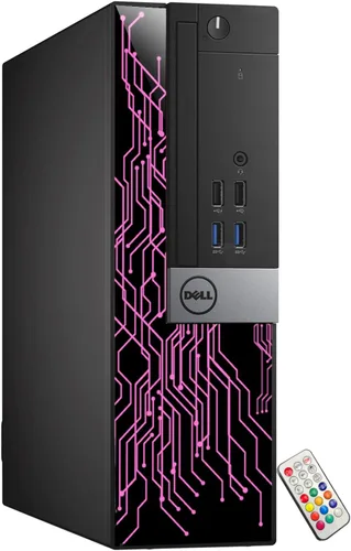 Vista 5 de Dell OptiPlex - Computadora con luces RGB personalizadas para escritorio, Intel Core i5 6500, 3.2 GHz, 8 GB de RAM, 256 GB SSD, Windows 11 Pro