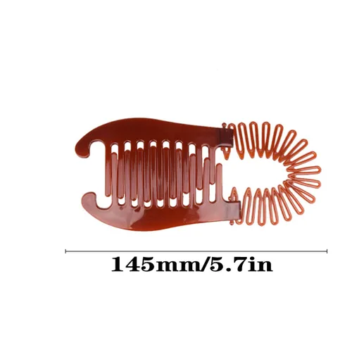 Vista 2 de 3 peines alargados de plástico entrelazados para el cabello, pinzas para el cabello de dos lados, accesorios para el cabello para cola de caballo
