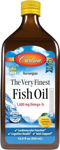 Vista 11 de Carlson - El Mejor de Todos los Aceites de Pescado, 1600 mg de Omega-3, Suplemento de Aceite de Pescado Líquido, Aceite de Pescado Noruego, Captura