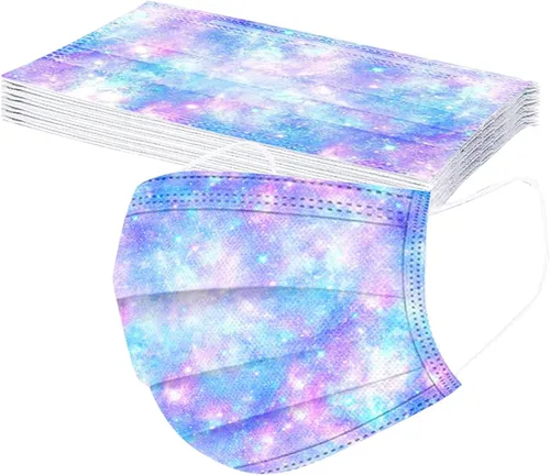 Vista 4 de Paquete de 50 Mascarillas Faciales Desechables para Niños Transpirables con Filtro de Polvo Cubrebocas con Banda Elástica para las Orejas para Niños