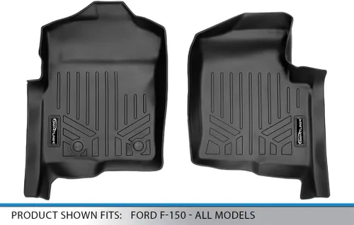 Vista 4 de SMARTLINER Juego de tapetes de piso de primera fila para Ford F-150 2011-2014