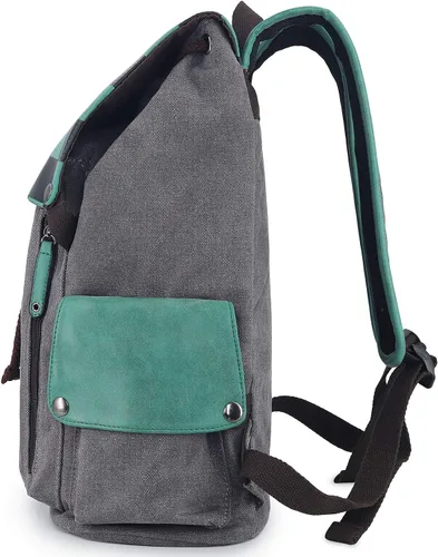 Vista 3 de Roffatide Anime Demon Slayer - Mochila de lona con solapa impresa para laptop