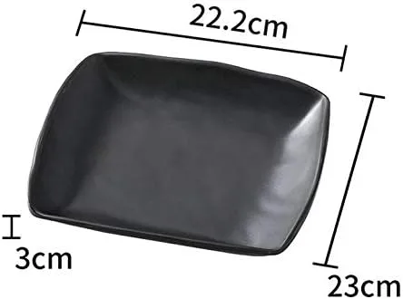 Vista 2 de 3 platos de melamina negro mate de 9 pulgadas