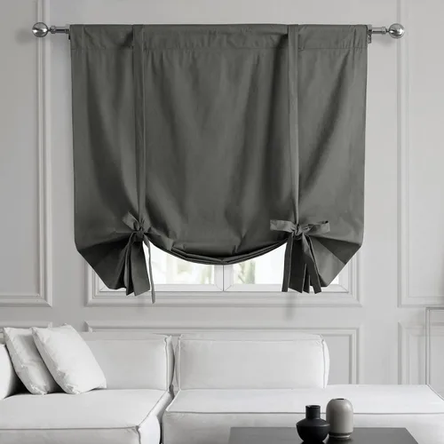 Vista 12 de HPD Half Price Drapes Cortinas enrollables de algodón liso para oscurecer la habitación, cortinas enrollables para sala de estar, cocina, 46 x 63
