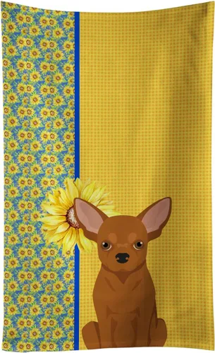 Vista 181 de Caroline's Treasures WDK5313KTWL - Toalla de cocina con diseño de girasoles de verano, color negro y tostado, Airedale Terrier, toalla de mano