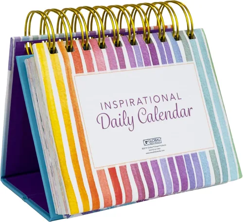 Vista 8 de Global Printed Products Calendario Diario Perpetuo Motivacional e Inspiracional de Hojas para Voltear con Caballete Autoportante (Colores Brillantes)