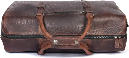 Vista 6 de Bolsa de viaje de cuero Bolsa deportiva para gimnasio, bolsa de mano para equipaje de avión, regalo para el día del padre por Aaron Leather Goods