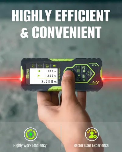 Vista 2 de Laser Measurement Tool, Inkerma Bilateral Laser Distance Meter,Rechargeable Laser Measure with Color Backlit LCD Display, Angle Sensor, Pythagorean