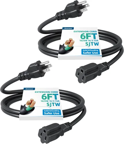 Vista 21 de DEWENWILS Cable de extensión corto, cable de alimentación SJTW de 1 pie, cable de extensión SJTW de 16 AWG resistente a la intemperie