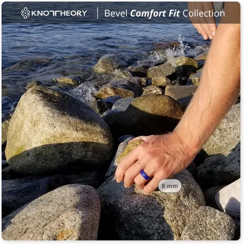 Vista 14 de Knot Theory - Anillo de boda de silicón para hombres y mujeres Anillos de goma finos de calidad superior con gran estilo, comodidad; son ideales