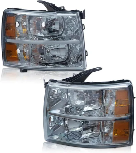 Vista 24 de G-PLUS Conjunto de faros, compatible con Chevy Silverado 2007 2008 2009 2010 2011 2012 2013 2014 Chevy Silverado parachoques faro, lente