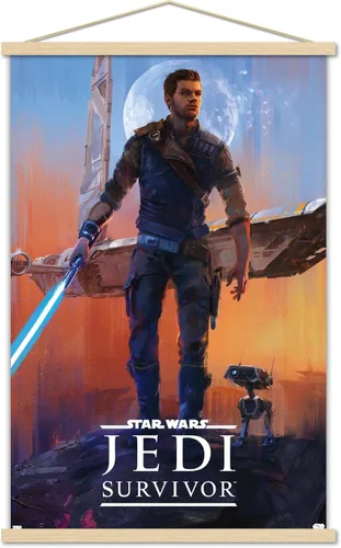 Vista 16 de Trends International Star Wars: Jedi: Survivor - Póster de pared de lujo, 22.4 pulgadas de largo x 14.7 pulgadas, versión enmarcada de madera