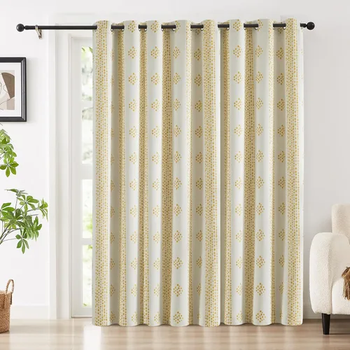 Vista 21 de Melodieux Cortinas bohemias 80% opacas de 63 pulgadas de largo para dormitorio, sala de estar, oscurecimiento de sala de estar, cortinas