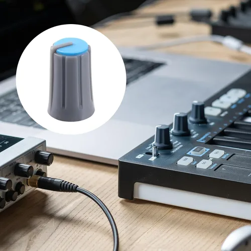 Vista 2 de 9 piezas de 6 mm tipo D perilla de potenciómetro, perilla giratoria de volumen y tono de guitarra de plástico, perilla de control de graves