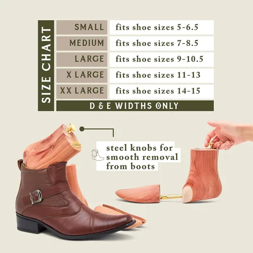 Vista 4 de Stratton Boss Cedar Boot Tree para hombre Cedro rojo aromático Gran regalo para hombres