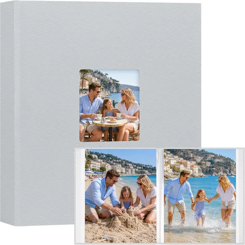 Vista 9 de Aevdor Álbum de fotos de 11 x 14 pulgadas con capacidad para 64 fotos, portafolio de arte con cubierta de lino de 11 x 14 pulgadas, carpeta
