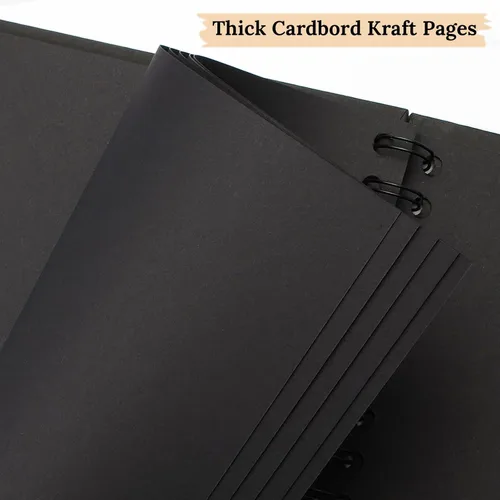 Vista 8 de Álbum de recortes de 7 x 7 pulgadas, álbum de recortes DIY de tapa dura de papel kraft, álbumes de fotos, 40 páginas, perfecto para fotos de 4 x 6
