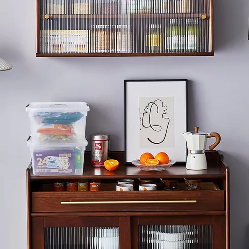 Vista 4 de Paquete de 4 cajas de almacenamiento de 10.5 cuartos de galón con tapa, contenedor de plástico para almacenamiento Clear BPA-free plastic, secure