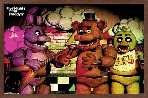 Vista 7 de Trends International Five Nights at Freddy's - Póster de pared de banda, 14.725 x 22.375 pulgadas, versión enmarcada de madera de granero