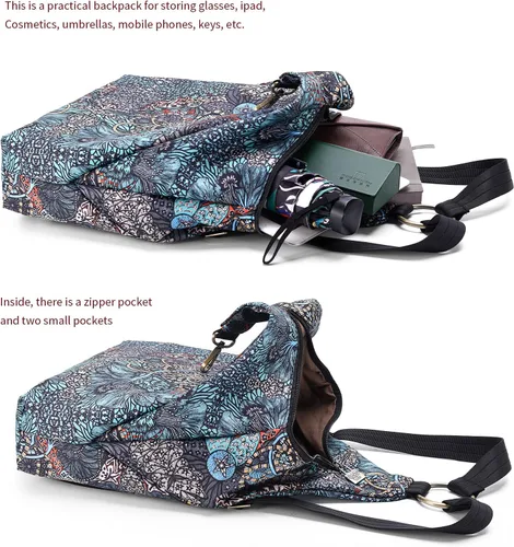 Vista 5 de Black Butterfly Premium Backpack for Women, Bohemia Style Casual Daypack Backpack, Fashion, Light and Small (69-grey)