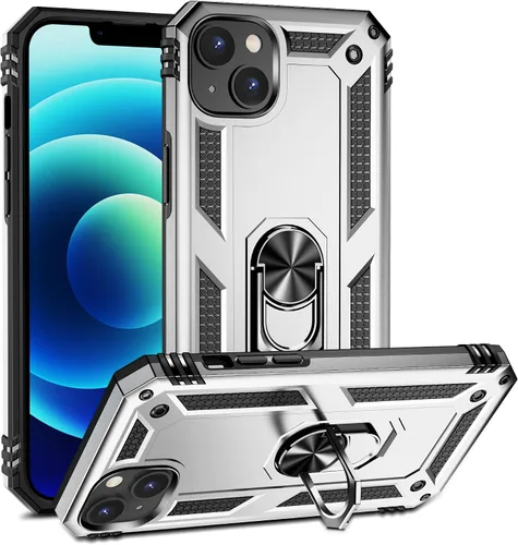 Vista 17 de Korecase Funda para iPhone 8, protección de cámara, armadura militar, doble capa, soporte compatible con iPhone 6 6s y iPhone 7 8, color negro