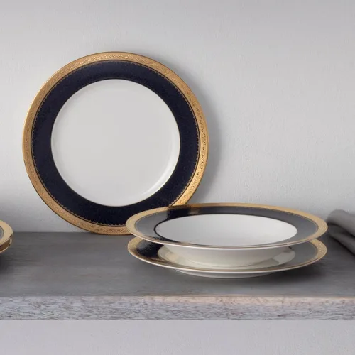 Vista 7 de Noritake Odessa Cobalt Gold - Juego de vajilla de 12 piezas, servicio para 4 personas