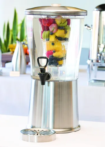 Vista 4 de Service Ideas - CBDRT3SS - Despachador de bebidas, sin BPA, de acero inoxidable, redondo, 3 gal. CBDRT3SS acero inoxidable y plástico, certificado