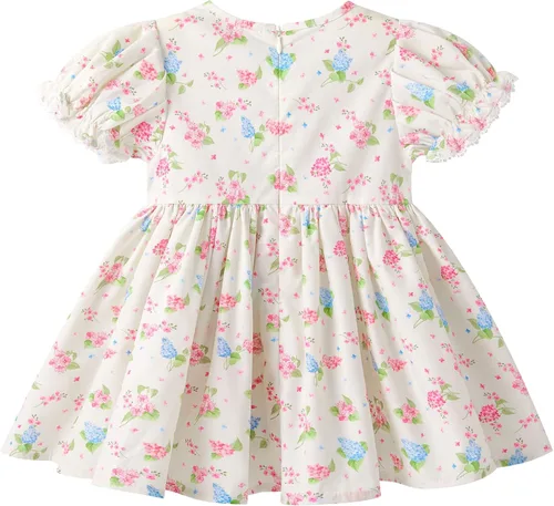 Vista 2 de pureborn Vestido de algodón de manga corta y larga para bebé niña pequeña 0-5T