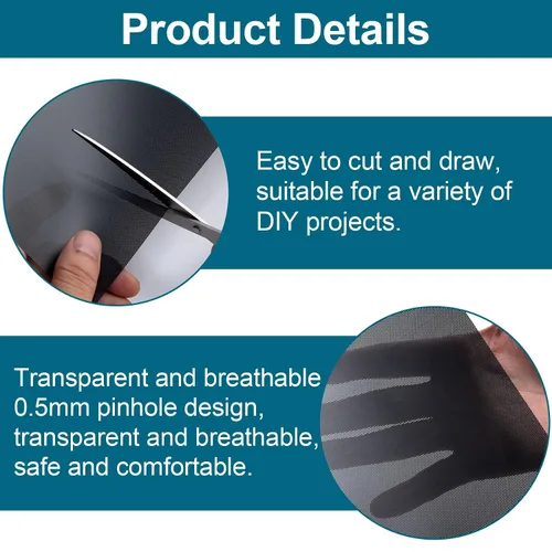 Vista 3 de 5 hojas de malla para ojos, de PVC imprimible de 0.020 in para máscara, lona de malla impermeable para disfraces de cosplay, accesorios
